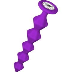  Фиолетовая анальная цепочка с кристаллом Chummy 16 см 