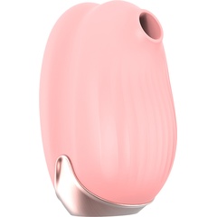  Розовый вибростимулятор с вакуумной стимуляцией Cherubic 