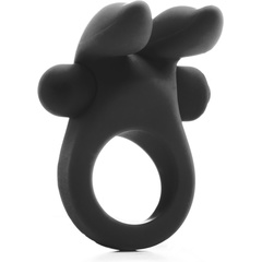  Черное эрекционное виброкольцо Rabbit Cockring 