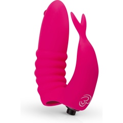  Ярко-розовая вибронасадка на палец Finger Vibrator 