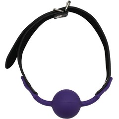  Фиолетовый силиконовый кляп-шарик на ремешках 