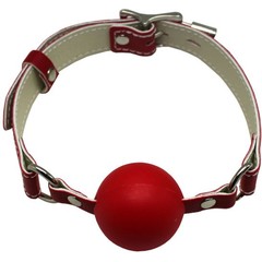  Красный силиконовый кляп-шарик с фиксацией и замочком 