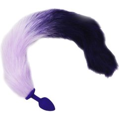  Фиолетовая анальная пробка с длинным красивым хвостом 
