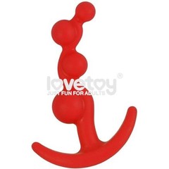  Красная анальная цепочка LURE ME Silicone Anal Toy 10,5 см 