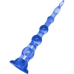  Синяя анальная цепочка с пулькой EROTICON PYRAMID GELS 21,5 см 