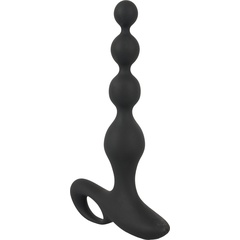  Черная анальная цепочка с вибрацией Rechargeable Anal Beads 20 см 