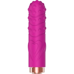  Ярко-розовая рельефная вибропуля Je Taime Silky Touch Vibrator 9,4 см 