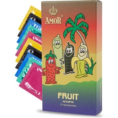  Ароматизированные презервативы AMOR Fruit Яркая линия 10 шт 