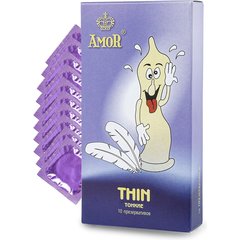  Супертонкие презервативы AMOR Thin Яркая линия 10 шт 