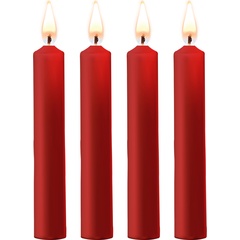  Набор из 4 красных восковых свечей Teasing Wax Candles 