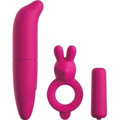  Ярко-розовый вибронабор для пар Couples Vibrating Starter Kit 
