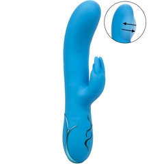  Голубой вибромассажер Insatiable G Inflatable G-Bunny с функцией расширения 21 см 
