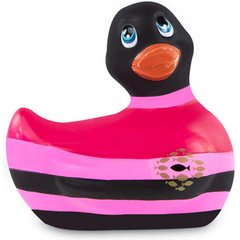  Вибратор-уточка I Rub My Duckie 2.0 Colors с черно-розовыми полосками 
