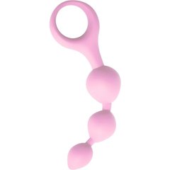  Нежно-розовая анальная цепочка Anal Chain с ручкой-кольцом 