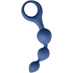 Синяя анальная цепочка Anal Chain с ручкой-кольцом 