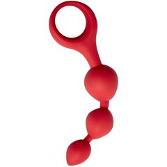  Красная анальная цепочка Anal Chain с ручкой-кольцом 