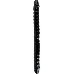  Черный двухголовый фаллоимитатор Basix Rubber Works 18 45 см 