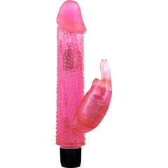  Гелевый розовый вибратор Knobbly Wobbly Rabbit-Cottontail 19 см 