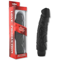  Чёрный вибратор-реалистик Perfect Pleasure Vibe 22 см 