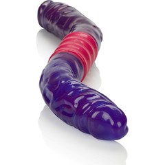  Фиолетовый двухсторонний гнущийся вибратор Dual Vibrating Flexi-Dong 38 см 