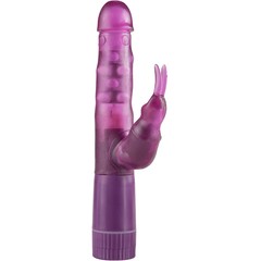  Фиолетовый вибратор Bunny On A Budget с клиторальным зайчиком и вращением ствола 25 см 