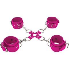  Розовый комплект оков Hand And Legcuffs 