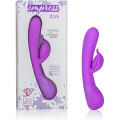  Фиолетовый вибромассажер Impress Dove со стимуляцией клитора 18 см 