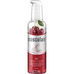  Массажная гель-смазка Masculan с ароматом вишни 2-в-1 130 мл 