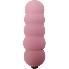  Рельефный розовый мини-вибратор 5,5 см 