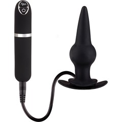  Черная вибровтулка Dash Butt Plug With Mini Controller III 9 см 