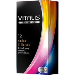  Цветные ароматизированные презервативы VITALIS PREMIUM color flavor 12 шт 