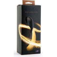  Черно-золотистый перезаряжаемый вибратор Exclamation 13,5 см. 