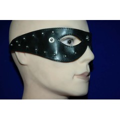 Чёрная маска на глаза Zorro с клёпками и съемными шорами 