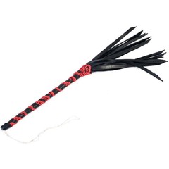  Чёрно-красная 16-полосная полужесткая плётка 40 см 