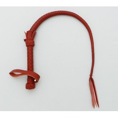  Красная кожаная плетка с рукояткой 90 см 