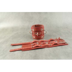  Широкие красные не подшитые наручники 