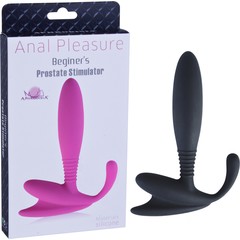  Чёрный анальный стимулятор простаты Anal Pleasure Beginers Prostate 12 см. 