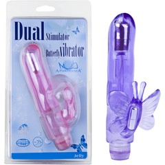  Фиолетовый вибростимулятор Dual Stimulator Butterfly 