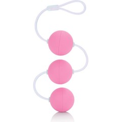  Три розовых вагинальных шарика FIRST TIME 