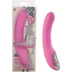  Розовый силиконовый вибратор Curved Massager Colette 16 см. 