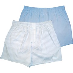  Комплект из 2 мужских трусов-шортов: голубых и белых в полоску 
