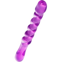  Фиолетовый двусторонний фаллоимитатор Tanza 27,5 см 