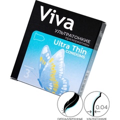  Ультратонкие презервативы VIVA Ultra Thin 3 шт 