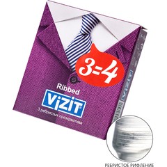  Ребристые презервативы VIZIT Ribbed 3 шт 
