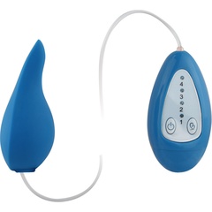  Голубой вибростимулятор с выносным пультом Penguin Teaser 