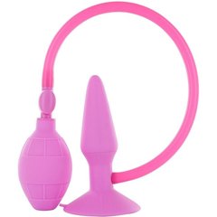  Розовая анальная пробка с расширением Inflatable Butt Plug Small 10 см 