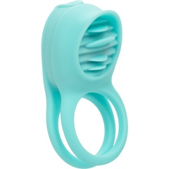 Голубое эрекционное виброкольцо Silicone Rechargeable French Kiss Enhancer 