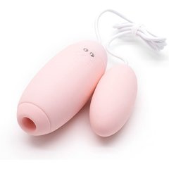  Нежно-розовое виброяйцо с вакуум-волновым действием Kiss Toy Miss VV 