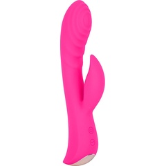  Ярко-розовый вибромассажер-кролик 5 Silicone Ripple Passion 19,1 см 