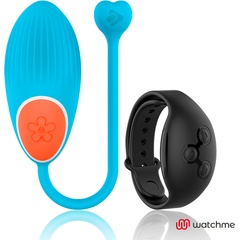  Голубое виброяйцо с черным пультом-часами Wearwatch Egg Wireless Watchme 